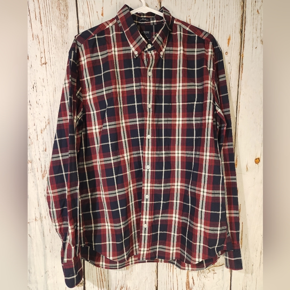 J. Crew Slim Untucked Flex Washed Men's Shirt Plaid XL
